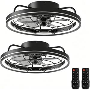 Aigostar Ventilatore da Soffitto con Luce e Telecomando, Confezione da 2