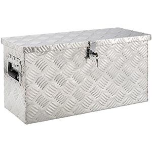 Arebos Truck Box con serratura | incluso guarnizione in gomma espansa | Alubox cassetta degli attrezzi in alluminio | 40 L | 60 x 25 x 30 cm | Argento