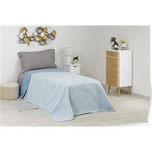 Baroni Home Trapuntino Copriletto Primaverile Estivo in Microfibra, Trapunta Estiva Singolo 170x250 cm - Blu/Azzurro