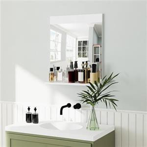 HOMCOM Specchio Bagno da Parete in Stile Moderno 50x12x60 cm Bianco