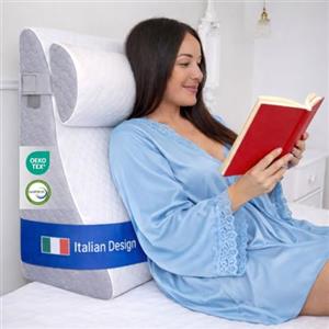 Ritalia Cuscino cuneo 60x60x30 cm | Cuscino per schienale per letto e cuscino venoso | Cuscino ergonomico per seduta con supporto dorsale, ideale come cuscino per dormire e sollevare il materasso.