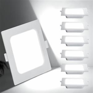 Aigostar Downlight Da Incasso a LED, 6W Equivalente a 51W, 6500K Cool White Light, Bianco, Faretti LED, LED Porthole, Ф95-100mm, Confezione da 6