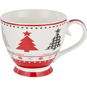 Baroni Home Tazza in Ceramica per Colazione, Tazza Mug da The, Tazza Regalo per caffé 14X11X10 cm, 45 cl Natale