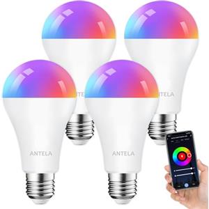 ANTELA Lampadine LED Alexa Inteligente WiFi E27 12W 1350LM Lampadina Smart