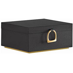 SONGMICS Scatola Portagioie a 2 Livelli, Porta Gioielli con Maniglia, Vassoio Rimovibile, Effetto Fluttuante, 20,5 x 24 x 11 cm, Idea Regalo, Nero JBC165B01