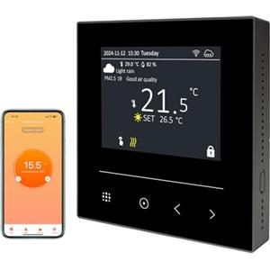 KETOTEK Termostato intelligente per riscaldamento a pavimento dell'acqua e caldaia a gas, Smart Life/Tuya WiFi, termostato programmabile digitale, compatibile con Alexa