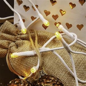Hellum LED mini luci da fata per interni, 20 mini luci LED, lunghezza illuminata 285 cm, con spina, cavo bianco, per albero di Natale 563986