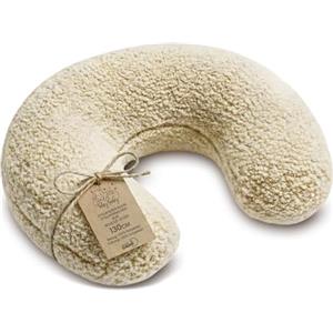 Totsy Baby Cuscino allattamento e gravidanza bouclé 130 cm - cuscini neonato per allattare e dormire accessori per mamma y bebe lavabile e multifunzione Oeko-Tex Crema