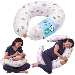 DOLCI SOGNI Cuscino Gravidanza e Allattamento Multiuso | Cuscino Gravidanza per Dormire | 100% Cotone OEKO-TEX Sfoderabile | Regalo Donna Incinta premaman