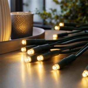 Hellum LED mini luci da fata per interni, lunghezza luce 5,1 m 35 luci da fata a LED per interni, classico bianco caldo, con spina, albero di Natale cavo verde spina 1,5 m, 577563