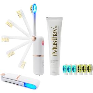 iMusthav Spazzolino elettrico sonico pieghevole da viaggio con funzione di pulizia UV, funzione sbiancante, spazzolino elettrico per adulti, spazzolini da denti da viaggio