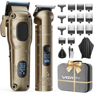 VGRPRO Set Tagliacapelli uomo professionale e Trimmer Capelli, Con Custodia
