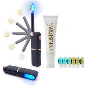 iMusthav Spazzolino elettrico sonico pieghevole da viaggio con funzione di pulizia UV, funzione sbiancante, spazzolino elettrico per adulti, spazzolini da denti da viaggio