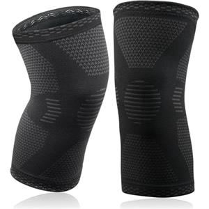 ACWOO Ginocchiera Ortopedica, 2 Pezzi Tutore Ginocchio per Uomo e Donne, Fascia a Compressione, Ginocchiera Sportiva Supporto per Artrite, Corsa, Dolore alle Articolazioni, Lesioni dei Legamenti (L)