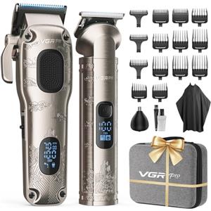 VGRPRO Set Tagliacapelli uomo professionale e Trimmer Capelli, Con Custodia