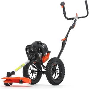FUXTEC Decespugliatore a scoppio su ruote FX-FSR152 - 2 tempi raffreddato ad aria - Ruote pneumatiche 32 cm - Testa filo 3 mm professionale - Easy Starter - Controllo velocità