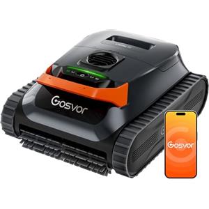 Gosvor Robot Piscina Pareti e Fondo, Doppia Filtrazione, Navigazione Intelligente, 5 modalità, App, 200 min Autonomia, Parcheggio Auto, Aspirapolvere per Piscina Fino a 200㎡,Arancione