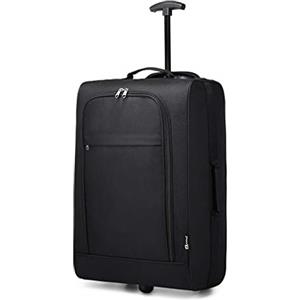 KONO Bagaglio a mano Soft Shell leggero con doppio bagaglio a mano per trolley (Nero)