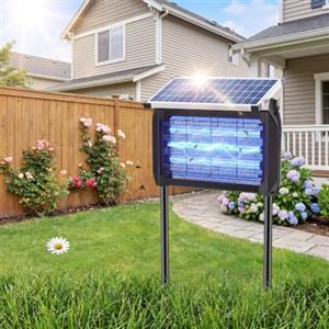 GooQand Insetticida Elettrico Solare 10W per Esterno - Lampada Antizanzare
