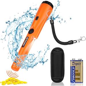 Flintronic Metal Detector, Impermeabile IP66, Batteria 9V, Arancione