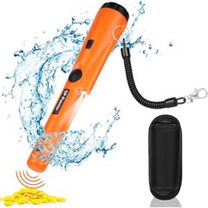 Flintronic Metal Detector, Impermeabile IP66, Senza Batteria, Arancione