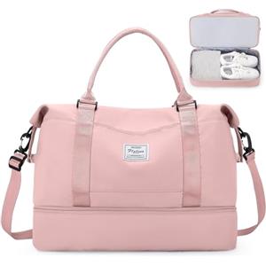 SEAFEW Borsone da Viaggio,Bagaglio a Mano 45x36x20 Easyjet Borsa da Viaggio con Scomparto per le Scarpe, Borsa da Cabina Easyjet Borsa Sportiva Borsone da Palestra da Weekend,B3-Rosa
