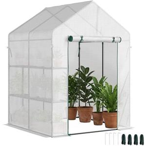 Outsunny Serra da Giardino Serra da Balcone per Piante 143x143x195cm Bianco