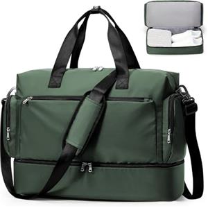 SEAFEW Borsone da Viaggio,Bagaglio a Mano Easyjet Borsa da Viaggio con Scomparto per le Scarpe, Borsa da Cabina per Easyjet Borsa Sportiva Borsone da Palestra da Weekend,E02 - Verde scuro