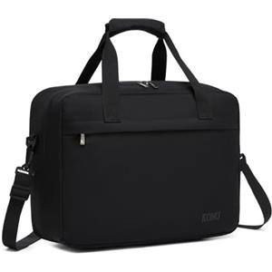 KONO Ryanair 40x30x20 cm, Borsone da Viaggio per Palestra, Bagaglio a Mano Leggero con Tracolla (Nero)