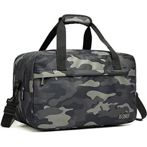 KONO Borsa da Viaggio Leggero Palestra Borsone da Viaggio con Tracolla (Mimetico, M)