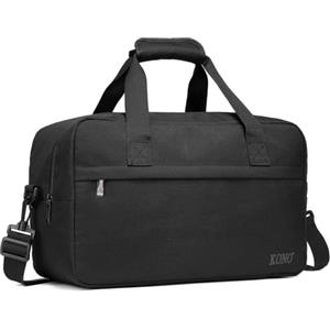 KONO 40x20x25cm Borsa da Viaggio Leggero Palestra Borsone da Viaggio con Tracolla (Nero)