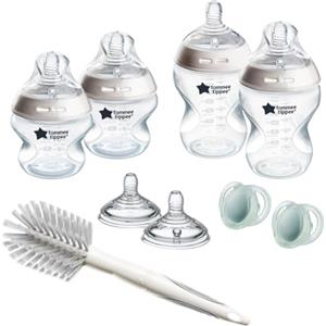 Tommee Tippee Starter Set Natural Start per neonati, 150 ml e 260 ml, biberon anti-colica con tettarella a flusso lento, tettarelle a flusso lento e medio per un attacco naturale, autosterilizzante