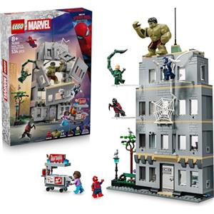 LEGO | Marvel Scontro Epico: Spider-Man vs. Hulk - Giocattolo Interattivo da Supereroi con Ufficio a 4 Piani, Action Figure e 5 Minifigure tra cui Scorpione - Regalo per Bambini da 8 Anni in su 76350