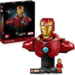 LEGO | Marvel Busto di Iron Man MK4 - Set di Costruzioni per Adulti Fai da Te con Minifigure di Tony Stark, Cannoni a Spalla e Testa Rotante - Regalo da Collezione per i Fan degli Avengers - 76327