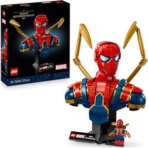 LEGO | Marvel Busto di Iron Spider-Man - Modellino da Esposizione per Adulti con 2 Braccia Mobili, Testa Girevole e Minifigure del Supereroe - Regalo da Collezione per i Fan degli Avengers - 76326