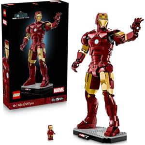 LEGO | Marvel Iron Man Mark 3 Edizione del Collezionista - Kit di Modellismo Action Figure Avengers da Esposizione per Adulti - con Minifigure e Reattore ad Arco - Regalo da Collezione per Fan - 76344