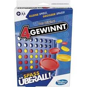 Hasbro Gaming 4 vince compatto, gioco portatile per 2 giocatori, gioco da viaggio per bambini, divertimento ovunque