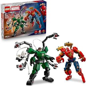 LEGO | Marvel Battaglia Mech: Spider-Man vs. Doc Ock - Giocattolo dei Supereroi con 2 Action Figure, 3 Minifigure, Shooter e Corde-Ragnatela - Idea Regalo per Bambini da 6 Anni in su - 76338