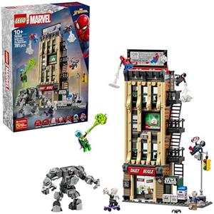 LEGO | Marvel Spider-Man vs. Mysterio: il Daily Bugle - Giocattolo dei Supereroi con Action Figure Mech e 7 Minifigure - Regalo di Compleanno per Bambini da 10 Anni in Su e Fan dei Film - 76342