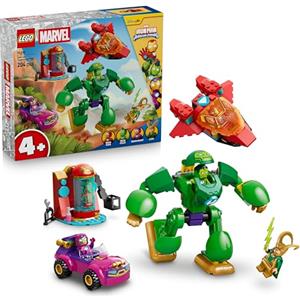 LEGO | Marvel Loki vs. Team Iron Man - Giocattolo da Supereroi con Auto, Aereo, Action Figure Mech e 4 Minifigure - Regalo Bambini da 4 Anni Fan dello Show Iron Man e i Suoi Fantastici Amici - 11211