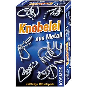 KOSMOS 711221 - Knobelei aus Metall, Knifflige Rätselspiele und spannende Knobeltricks, Mitbringspiel, farblos