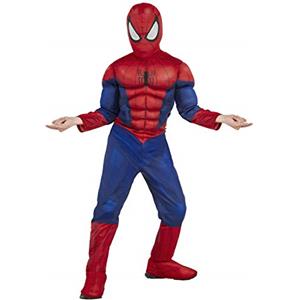 Rubie's Rubies Costume deluxe da Spider-Man, per bambini Marvel Ultimate Spider-Man, con petto muscoloso, taglia M, età 5-7 anni,