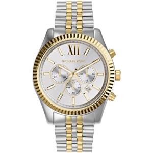 Michael Kors Cronografo Lexington cinturino in acciaio color argento e oro per uomo MK8344
