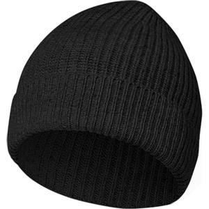 Vicloon Berretto in Lana, Berretto Invernale Termico Unisex, Beanie in Maglia Termica (Nero)