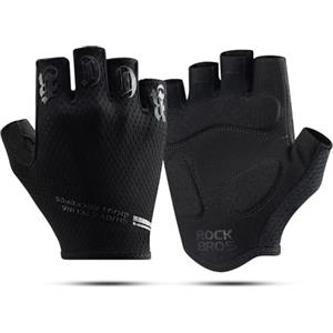 ROCKBROS Guanti Bici Traspirante, Guanti Bicicletta Mezzo Dito, Guanti Ciclismo Estivo, Guanti MTB Antiurto, Adatto per Palestra, Arrampicata, Montagna, Jogging, Escursionismo, Donna e Uomo