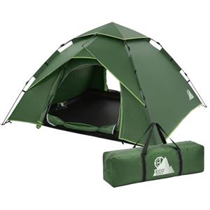 ECD Germany Tenda da Campeggio 4 Posti, Impermeabile, Antivento e Ultraleggera, Tenda Pop Up Automatica da Trekking a Doppio Strato, Facile da Montare con 2 Porte e Borsa, per Spiaggia, Escursionismo