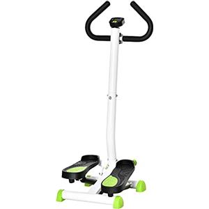HOMCOM Stepper con Manubrio e Monitor LCD Pedali Antiscivolo Bianco e Blu