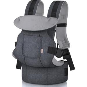 GAGAKU Marsupio Neonato 0-36 Mesi,4-in-1 Porta Bebe Traspirante Regolabile Facile da Indossare viso in Faccia in Avanti e Indietro Indossare per Marsupio Neonato Ergonomico fino a 15kg-Grigio scuro