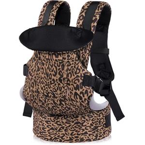 GAGAKU Marsupio Neonati Ergonomico, Marsupio Neonato da 0 a 36 mesi, Porta Bebè, facile da indossare viso in faccia in avanti e indietro da indossare per bambini - Leopardo