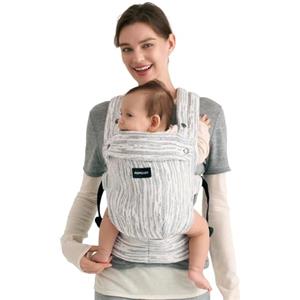 Momcozy Marsupio Neonato Ergonomico 3,2-20 kg (3-24 Mesi) Strisce grigie